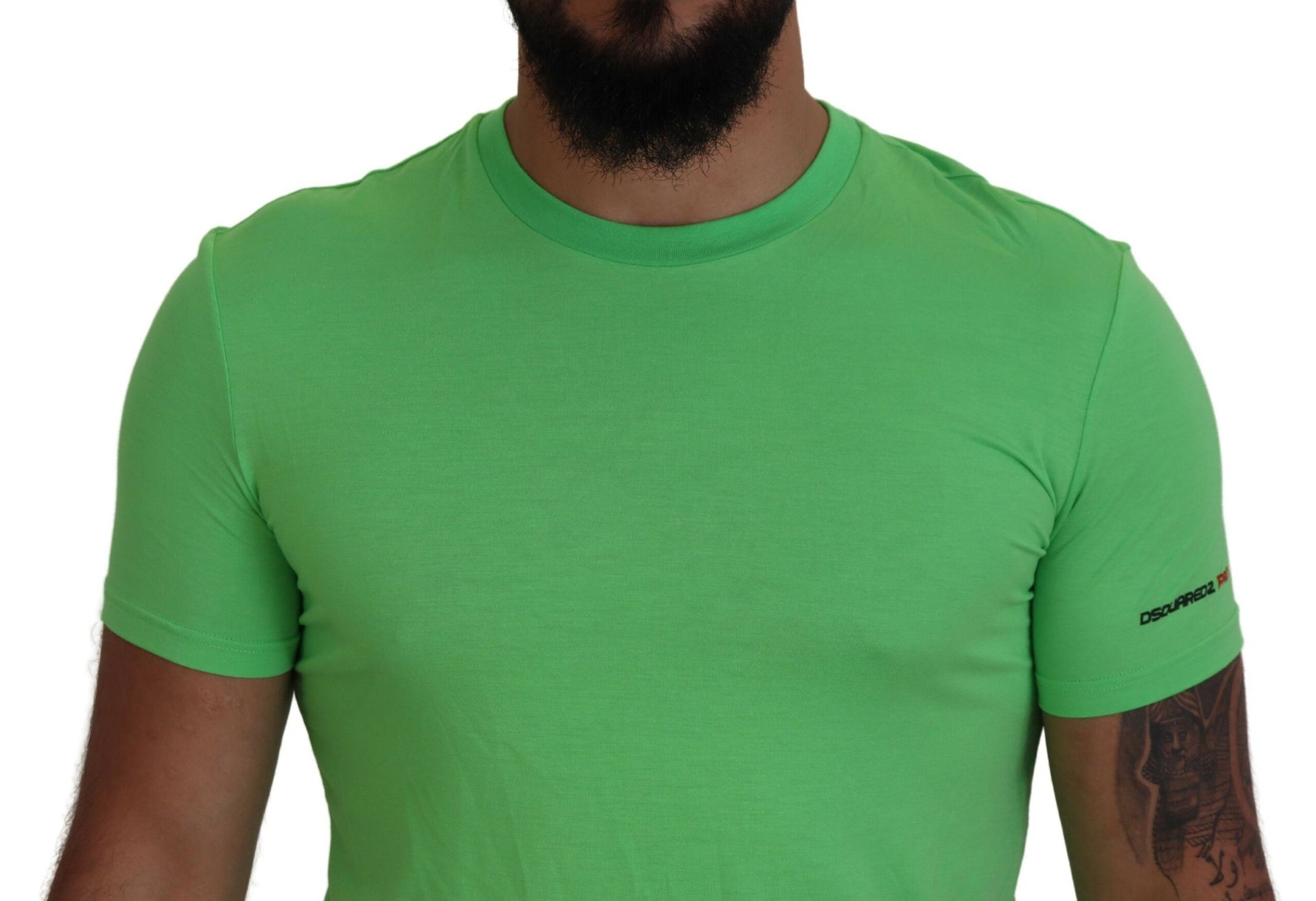 Green Modal Short Sleeves Crewneck T-shirt-Dsquared²-LabelTerrace.com