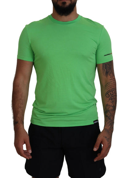 Green Modal Short Sleeves Crewneck T-shirt-Dsquared²-LabelTerrace.com