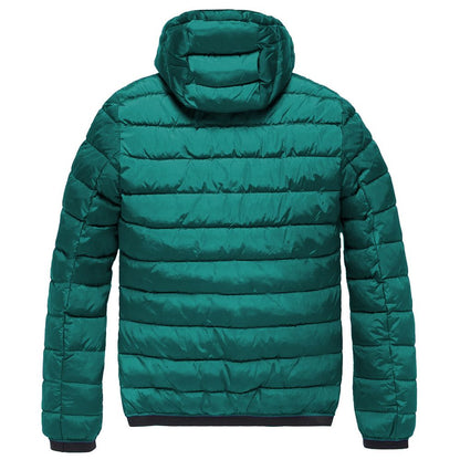 Green Nylon Men Jacket-Refrigiwear-LabelTerrace.com