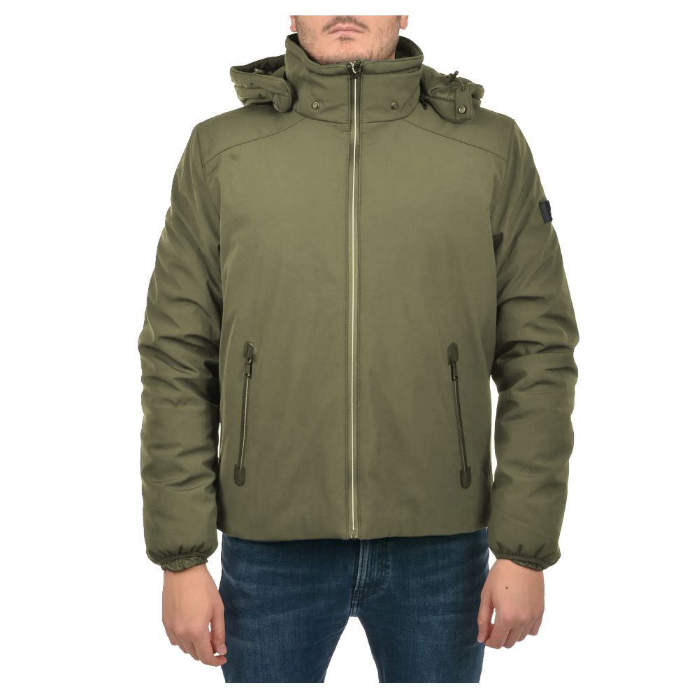 Green Nylon Men Jacket
