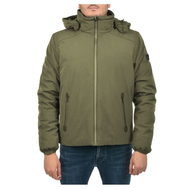 Green Nylon Men Jacket