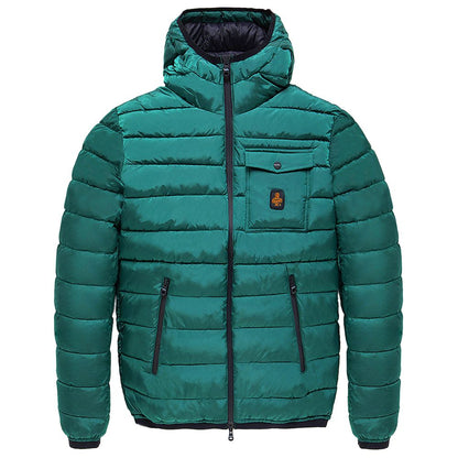 Green Nylon Men Jacket-Refrigiwear-LabelTerrace.com