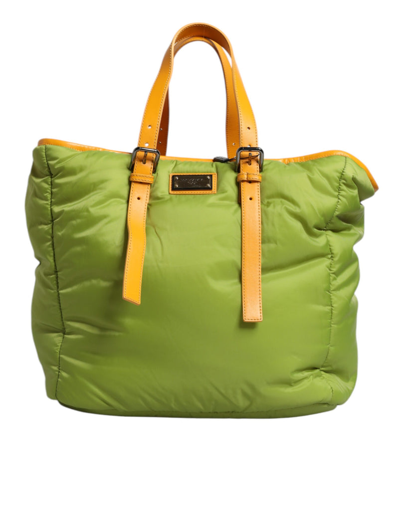 Green Nylon Padded Logo Plaque Tote Crossbody Bag-Dolce & Gabbana-LabelTerrace.com