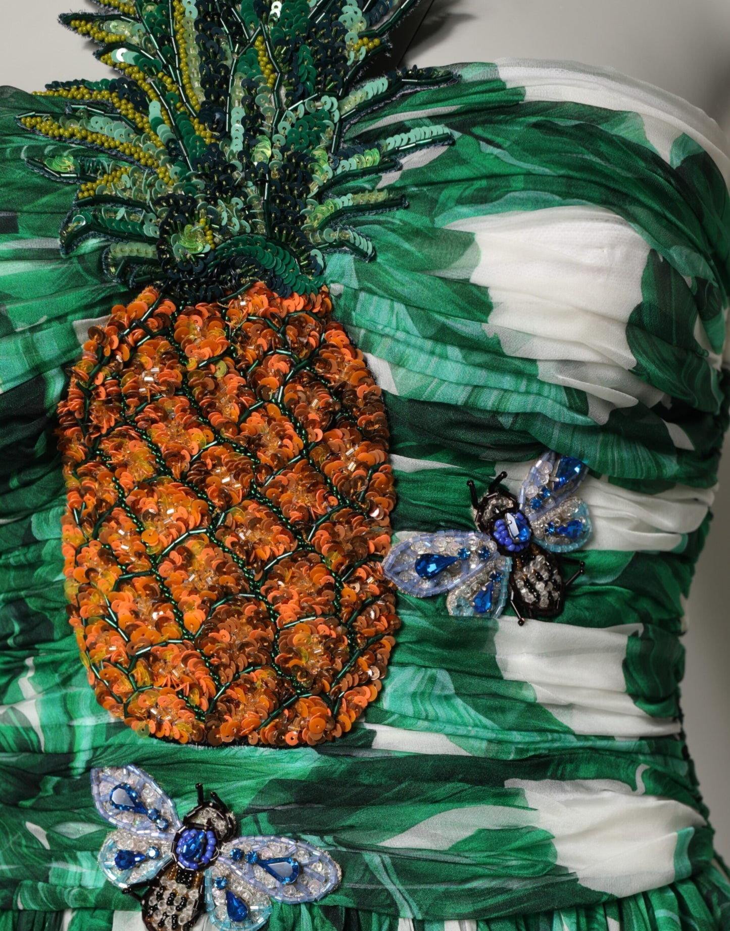 Green Pineapple Embellished BananaLeaf Dress