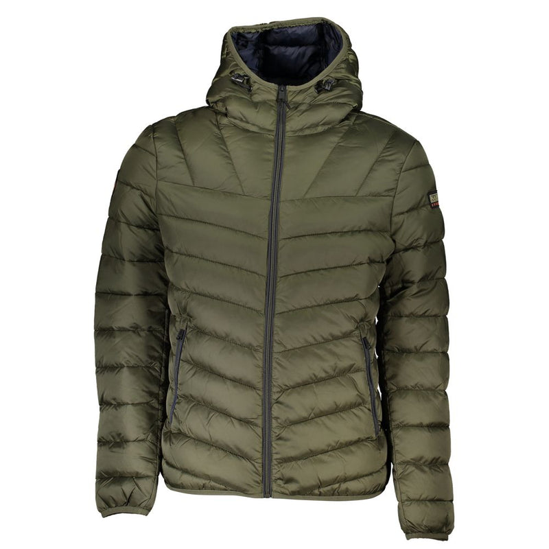Green Polyamide Men Jacket-Napapijri-LabelTerrace.com