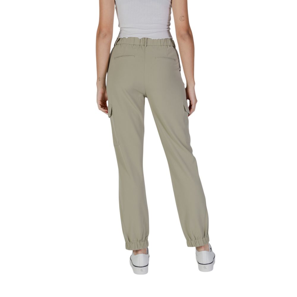 Green Polyester Cargo Pants