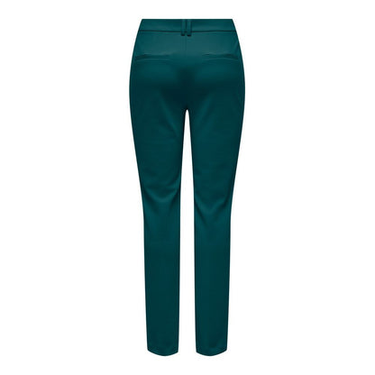 Green Polyester Casual Pants