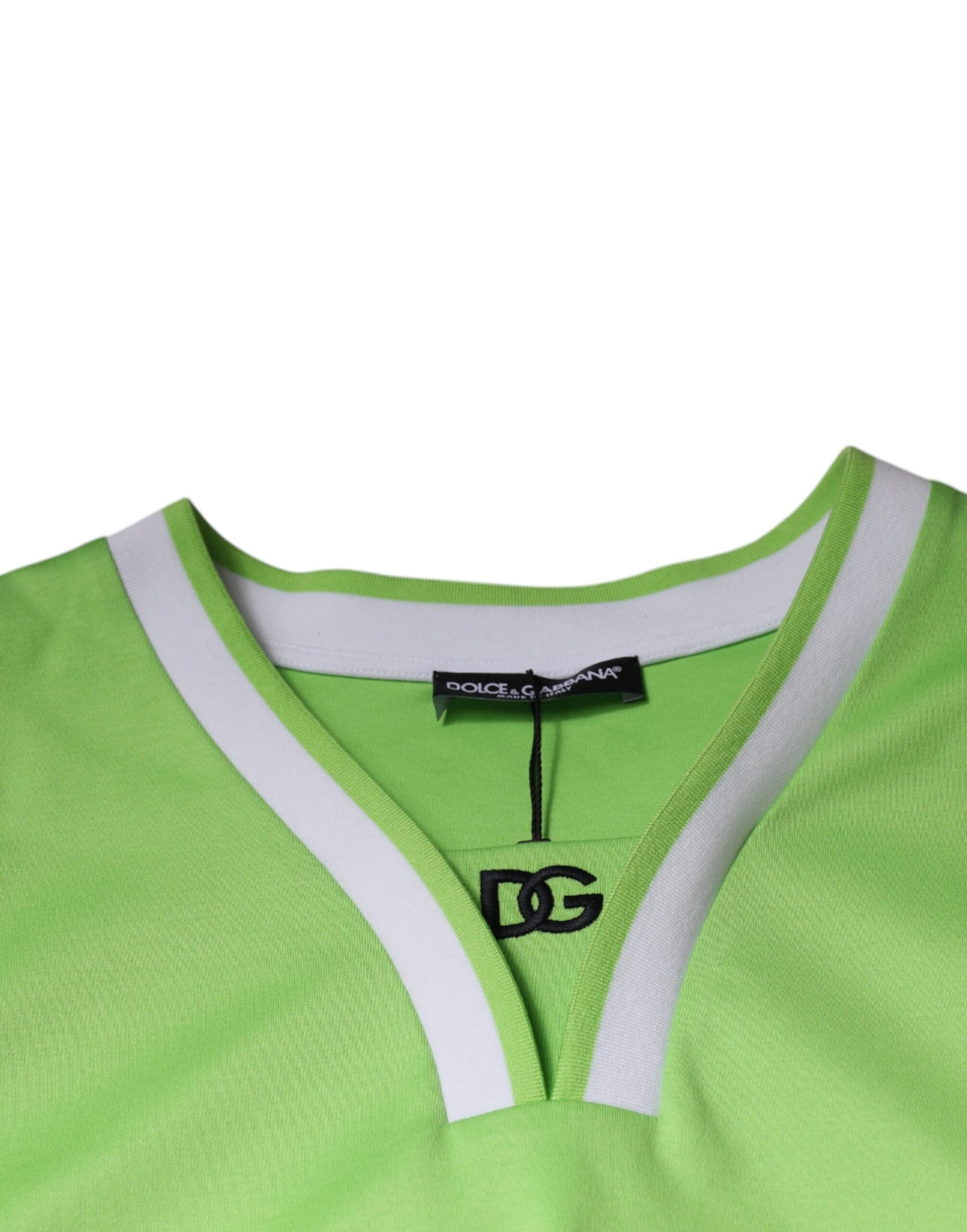 Green Polyester Jersey Sleeveless T-shirt-Dolce & Gabbana-LabelTerrace.com