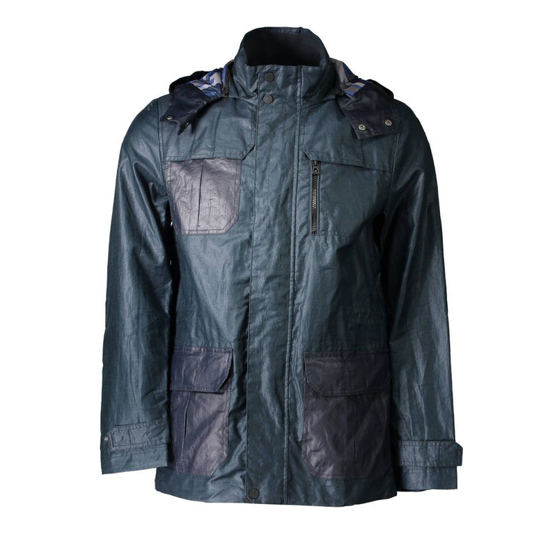 Green Polyester Men Jacket-Geox-LabelTerrace.com