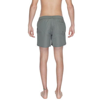 Green Polyester Swim Shorts