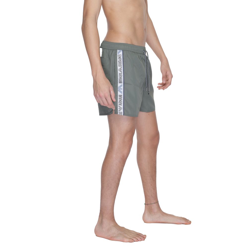 Green Polyester Swim Shorts