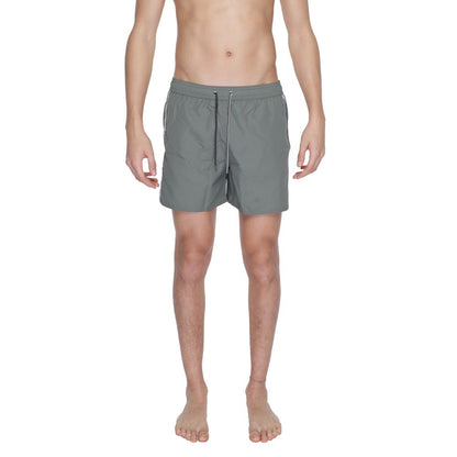 Green Polyester Swim Shorts