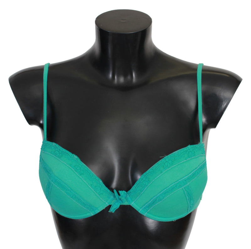 Green Push Up Bra 100% Cotton Underwear-Ermanno Scervino-LabelTerrace.com