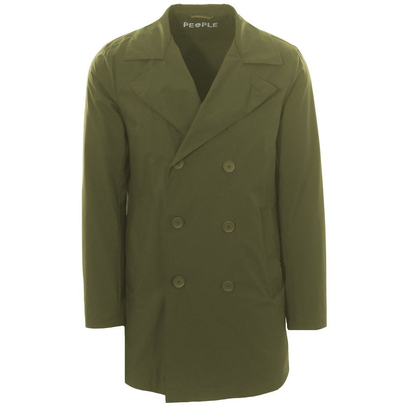 Green Recycled Polyester Men Trench Coat-People Of Shibuya-LabelTerrace.com