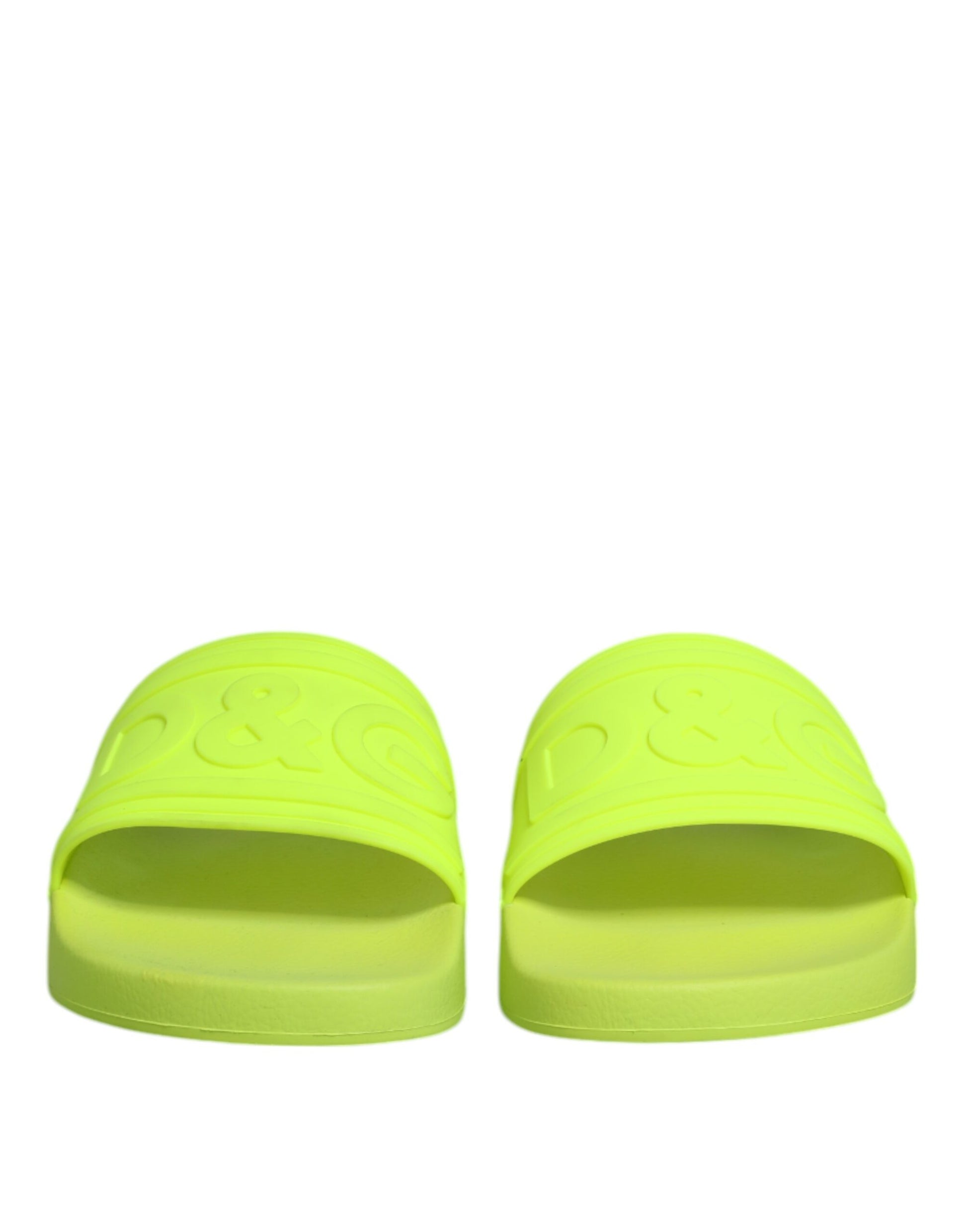 Green Rubber Slides Sandals Beachwear Shoes-Dolce & Gabbana-LabelTerrace.com