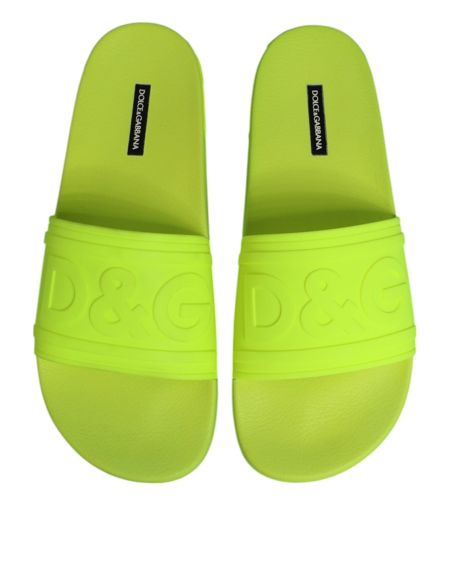 Green Rubber Slides Sandals Beachwear Shoes-Dolce & Gabbana-LabelTerrace.com