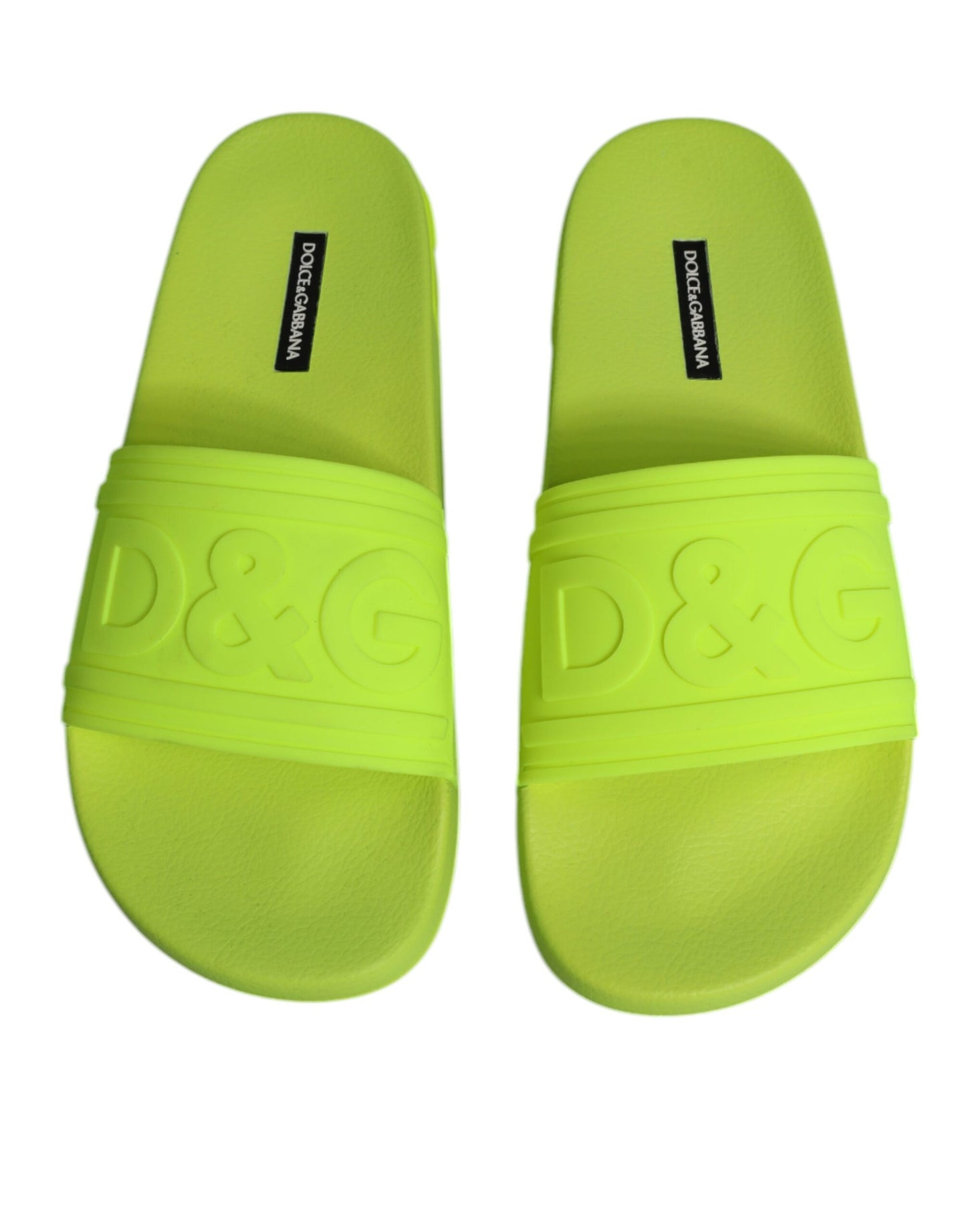 Green Rubber Slides Sandals Beachwear Shoes-Dolce & Gabbana-LabelTerrace.com