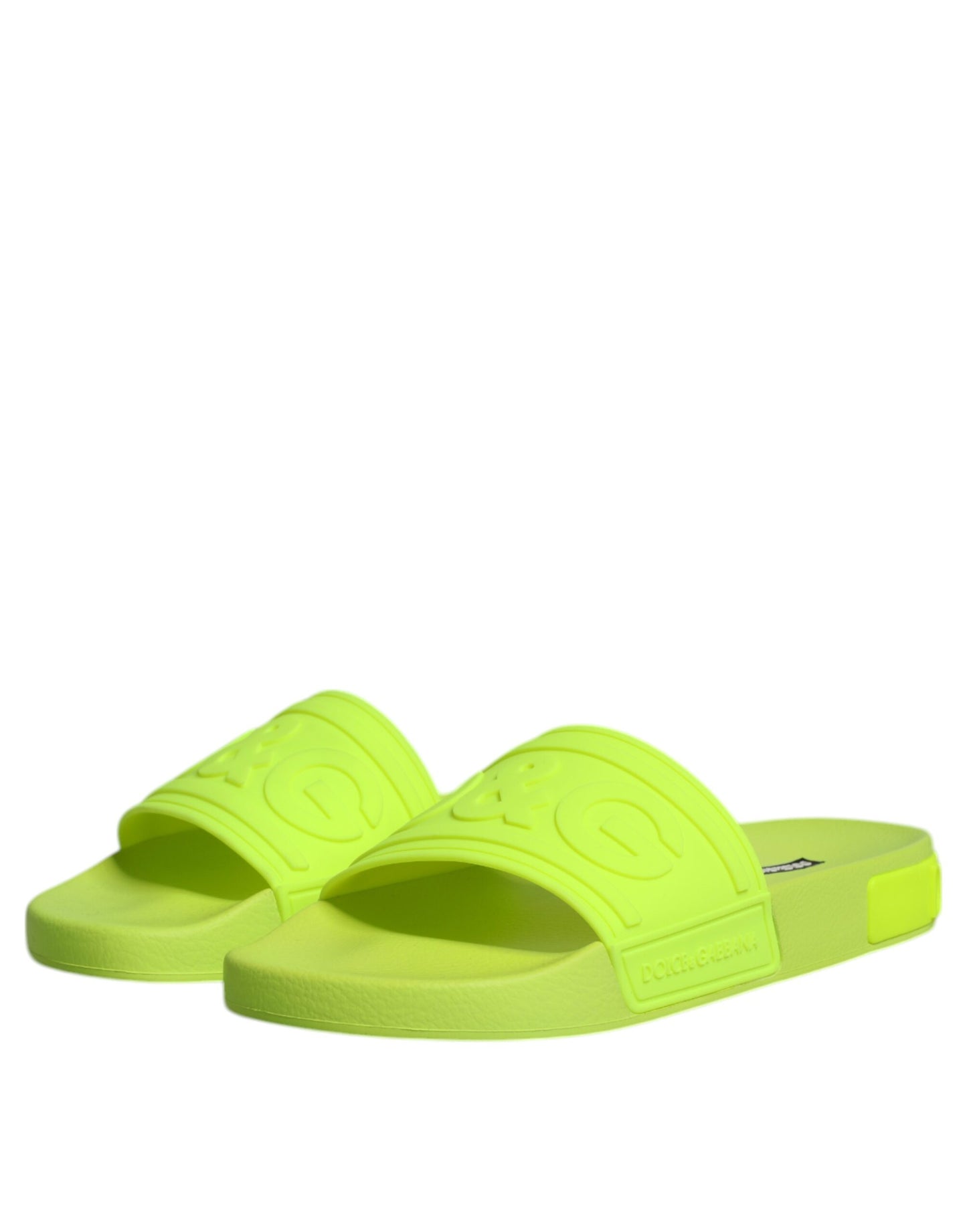 Green Rubber Slides Sandals Beachwear Shoes-Dolce & Gabbana-LabelTerrace.com
