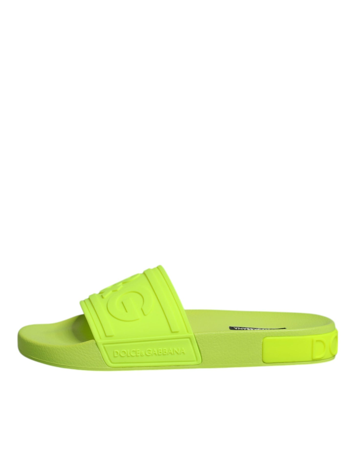 Green Rubber Slides Sandals Beachwear Shoes-Dolce & Gabbana-LabelTerrace.com
