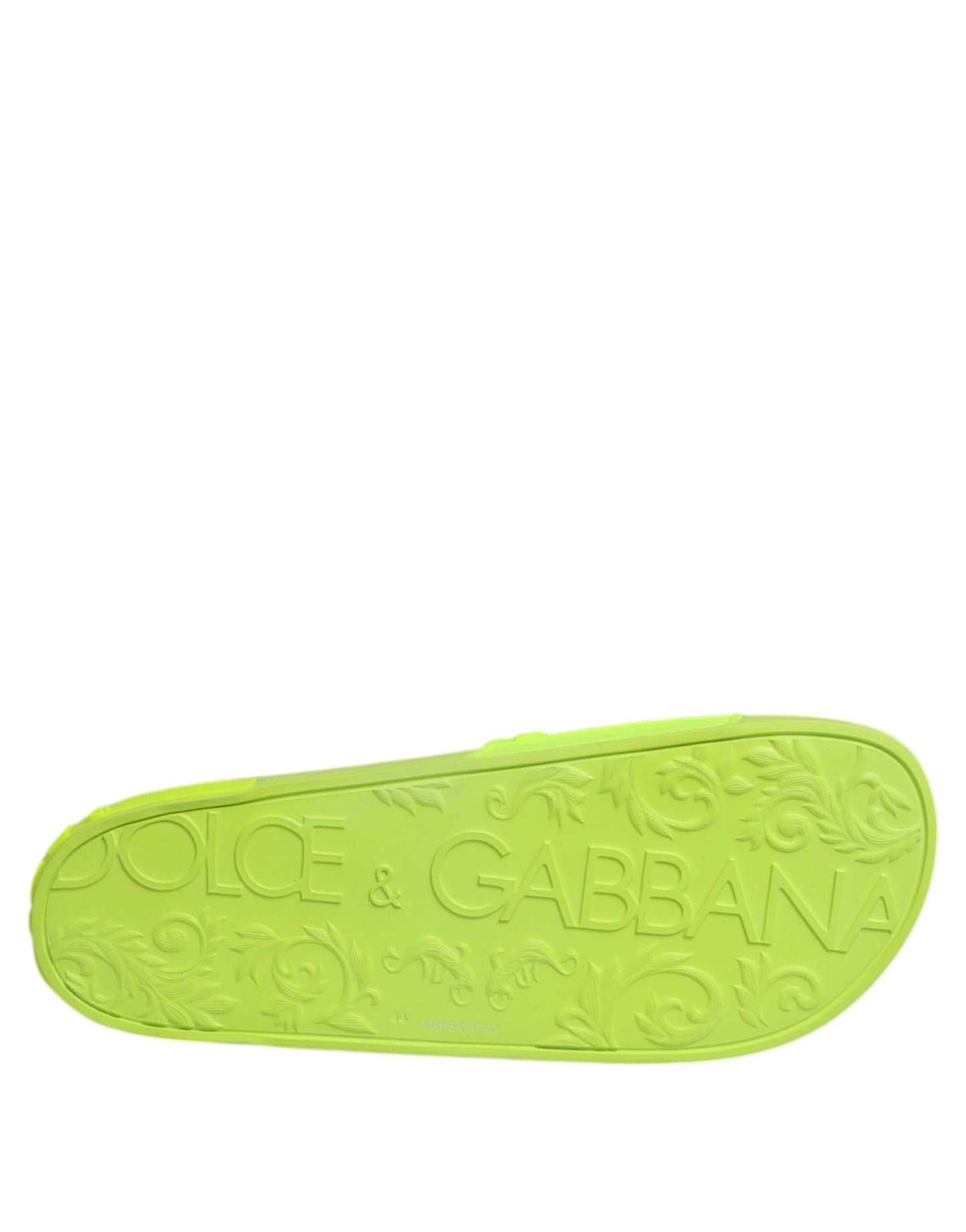 Green Rubber Slides Sandals Beachwear Shoes-Dolce & Gabbana-LabelTerrace.com