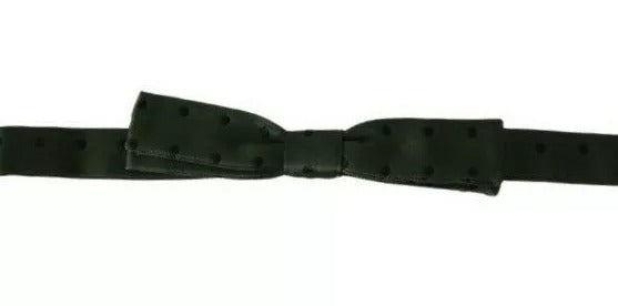 Green Silk Dotted Mens Necktie Bow Tie-Dolce & Gabbana-LabelTerrace.com