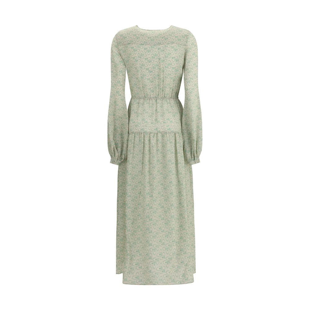 Green Silk Long Dress
