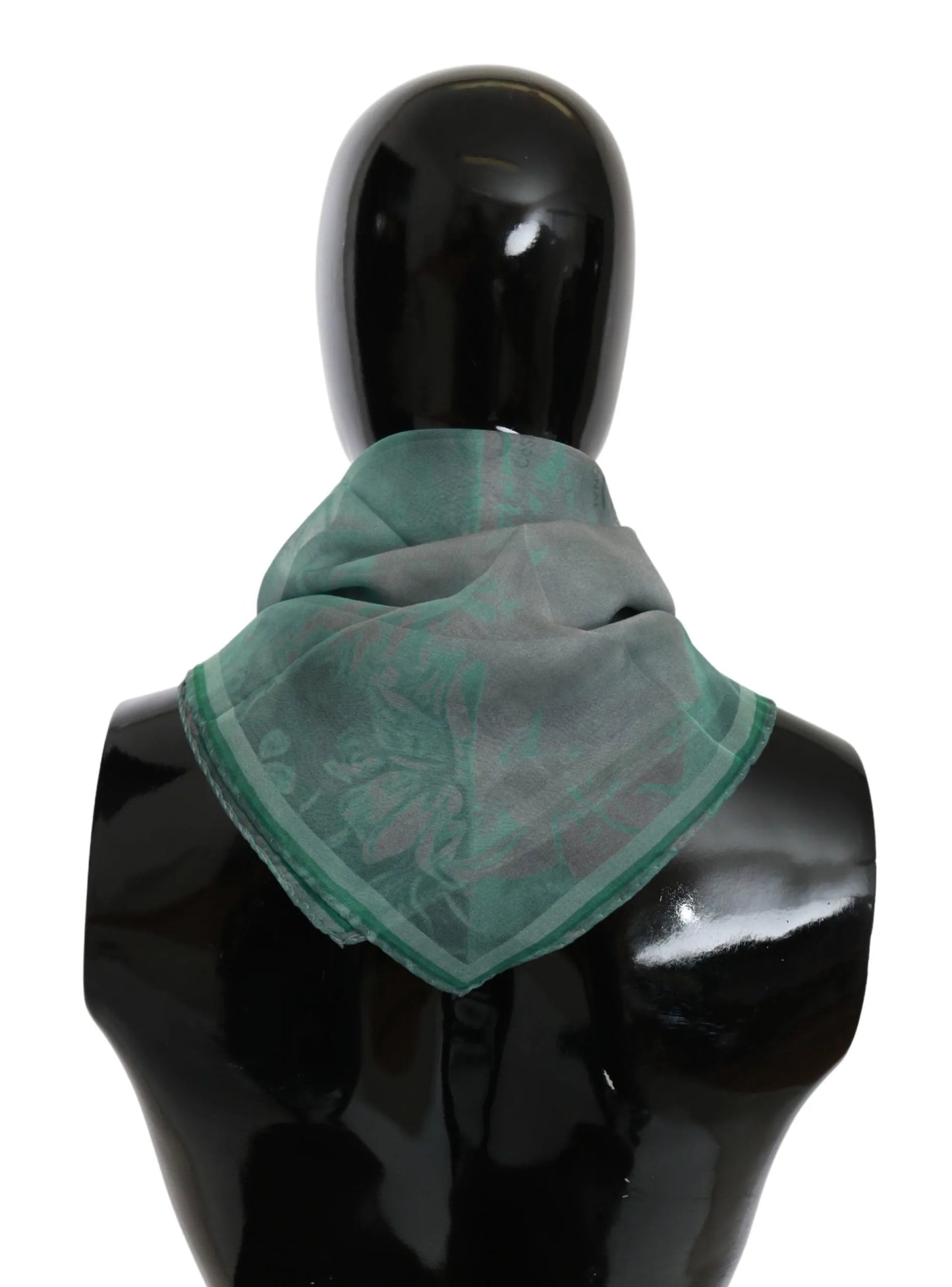 Green Silk Shawl Foulard Wrap Scarf-Costume National-LabelTerrace.com