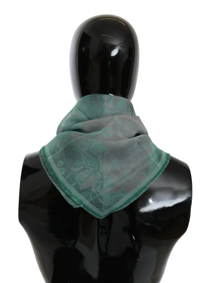 Green Silk Shawl Foulard Wrap Scarf-Costume National-LabelTerrace.com