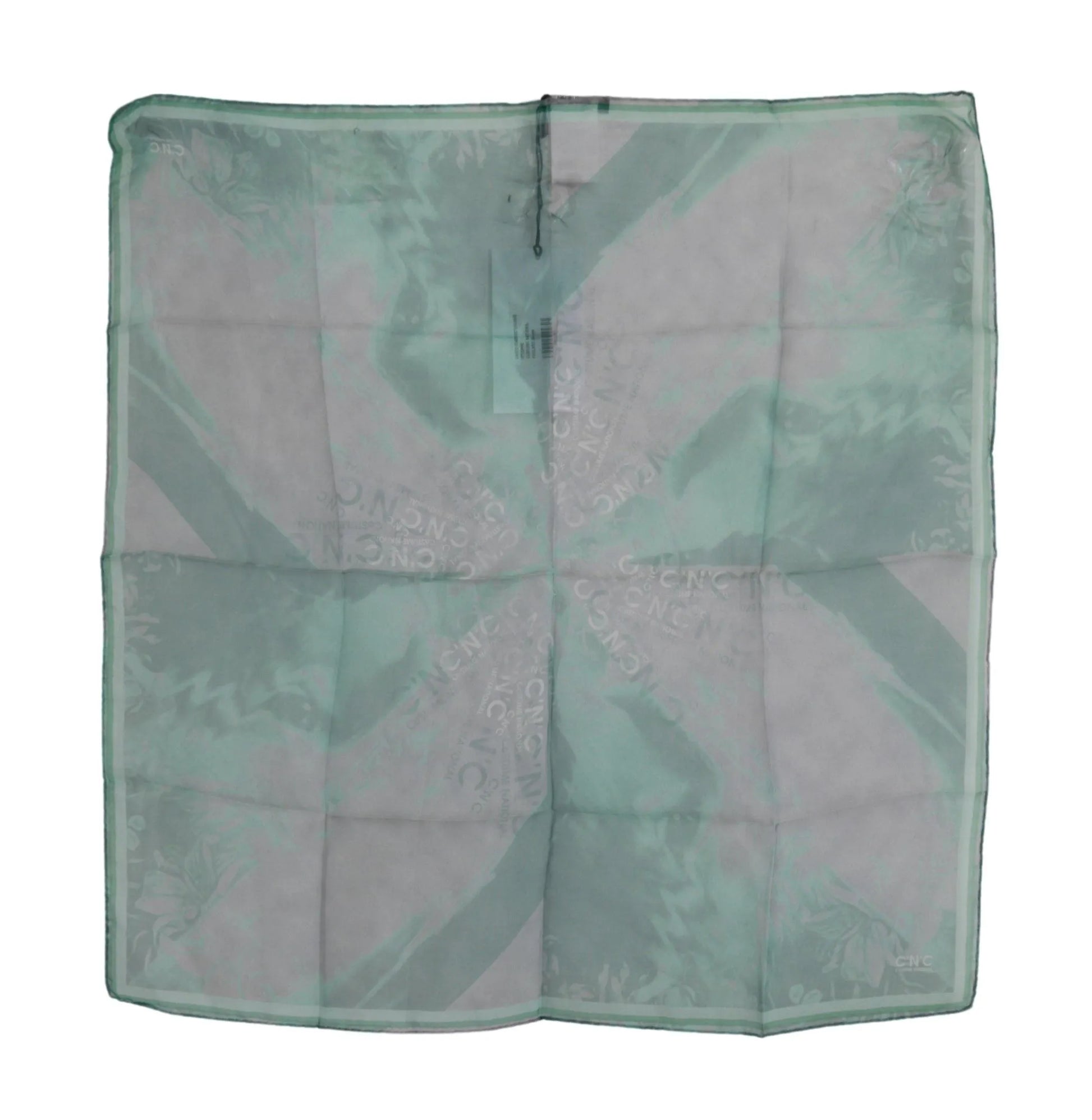 Green Silk Shawl Foulard Wrap Scarf-Costume National-LabelTerrace.com