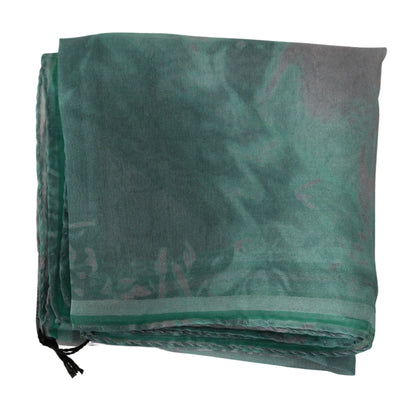 Green Silk Shawl Foulard Wrap Scarf-Costume National-LabelTerrace.com