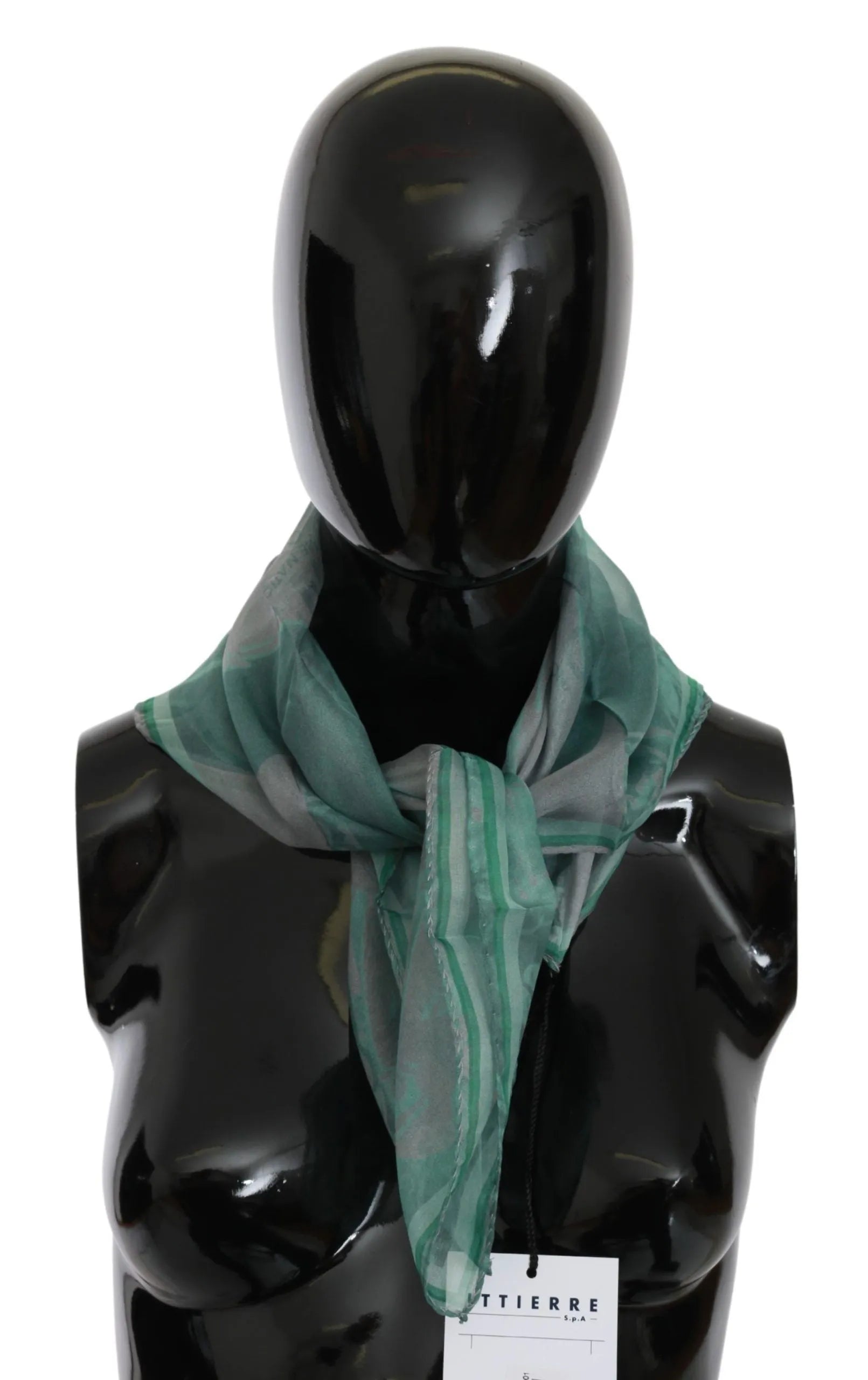 Green Silk Shawl Foulard Wrap Scarf-Costume National-LabelTerrace.com