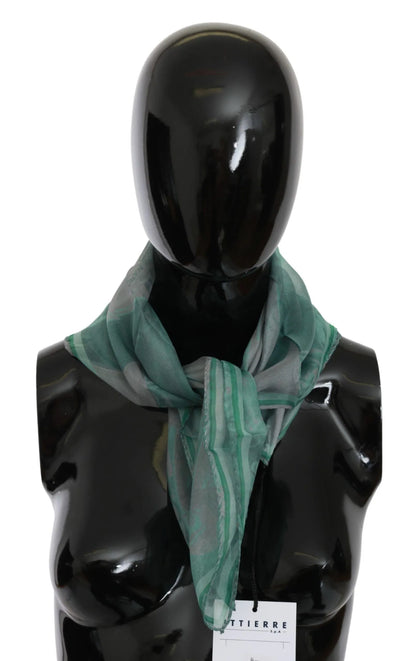 Green Silk Shawl Foulard Wrap Scarf-Costume National-LabelTerrace.com