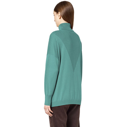 Green Silk Sweater-Alpha Studio-LabelTerrace.com