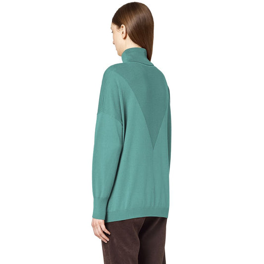 Green Silk Sweater-Alpha Studio-LabelTerrace.com