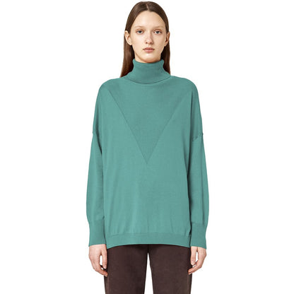Green Silk Sweater-Alpha Studio-LabelTerrace.com