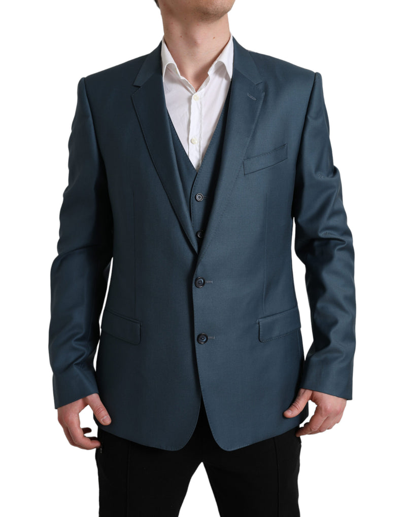 Green Single Breasted 2 Piece MARTINI Suit-Dolce & Gabbana-LabelTerrace.com