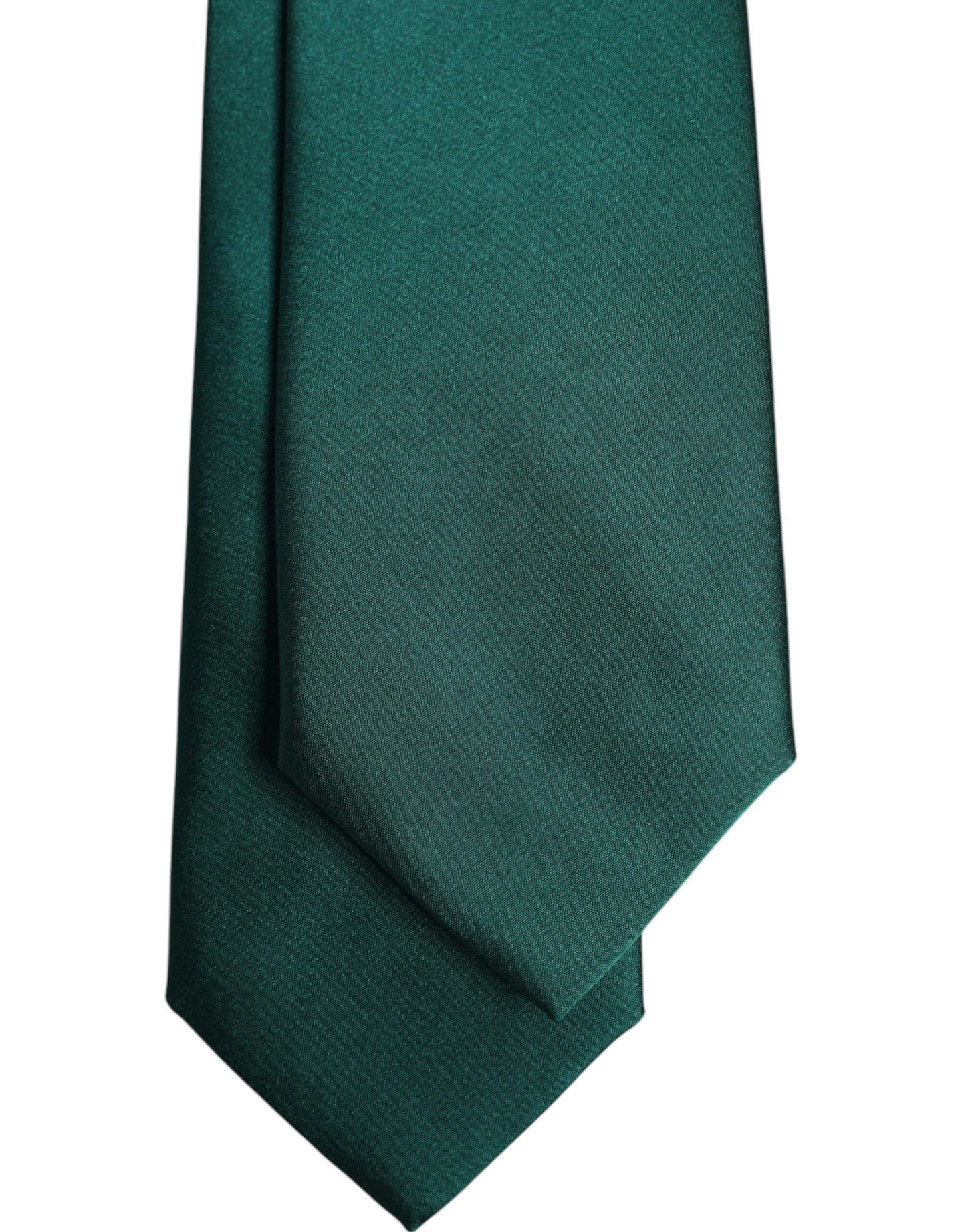 Green Solid Cotton Adjustable Necktie Tie-Dolce & Gabbana-LabelTerrace.com