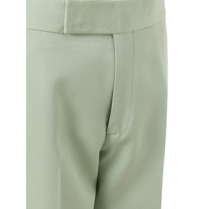 Green Viscose Chino Pants