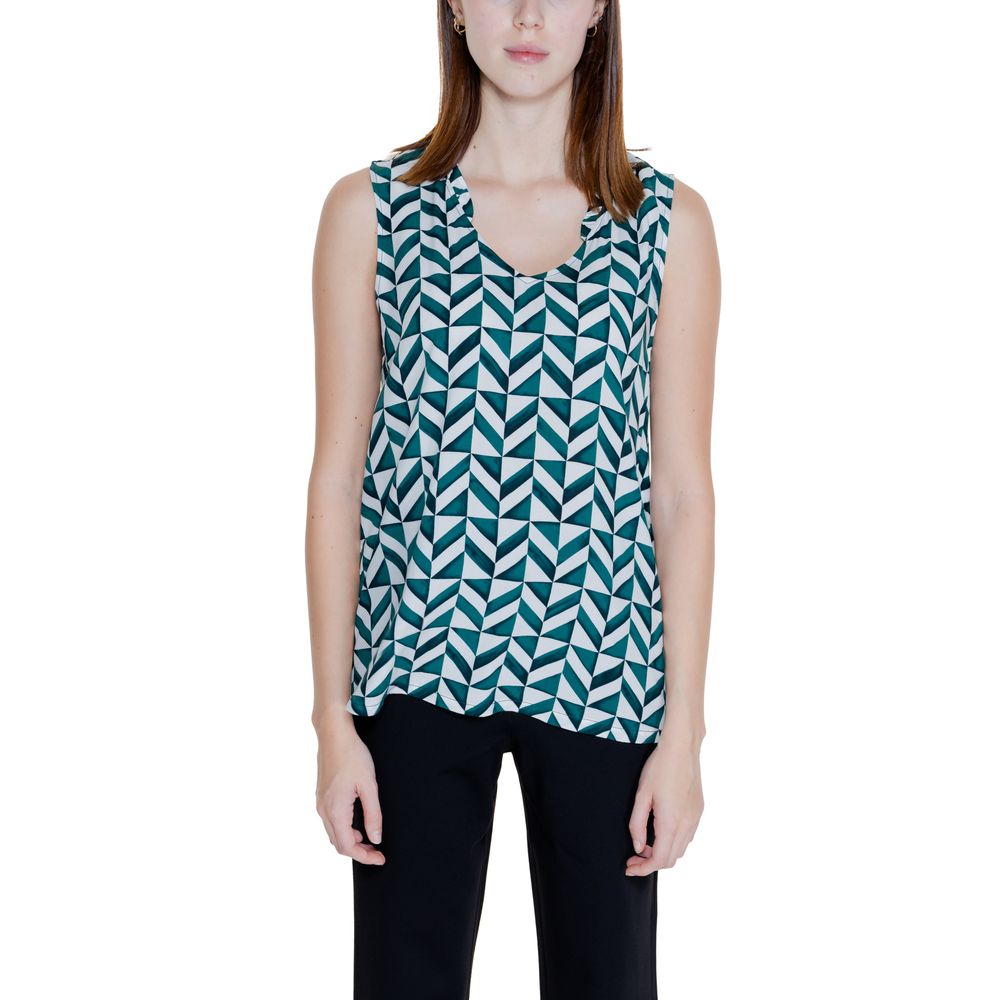 Green Viscose Tank Tops-Street One-LabelTerrace.com