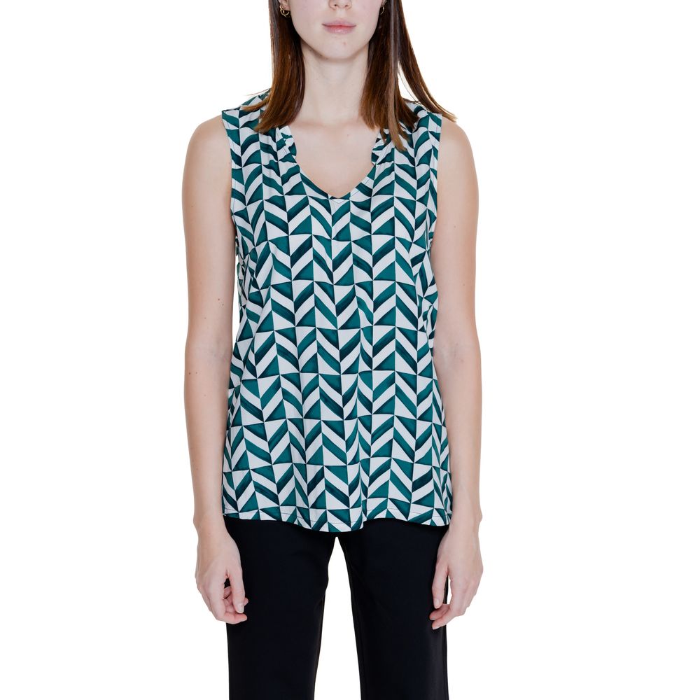 Green Viscose Tank Tops-Street One-LabelTerrace.com