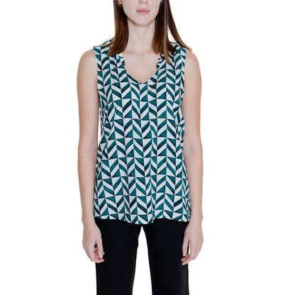 Green Viscose Tank Tops-Street One-LabelTerrace.com