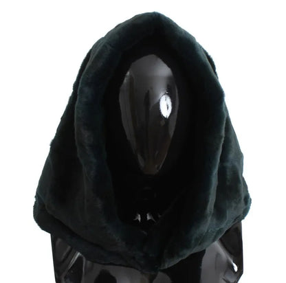 Green Weasel Fur Crochet Hood Scarf Hat-Dolce & Gabbana-LabelTerrace.com