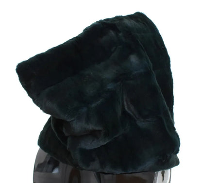 Green Weasel Fur Crochet Hood Scarf Hat-Dolce & Gabbana-LabelTerrace.com