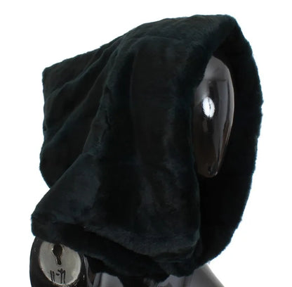 Green Weasel Fur Crochet Hood Scarf Hat-Dolce & Gabbana-LabelTerrace.com