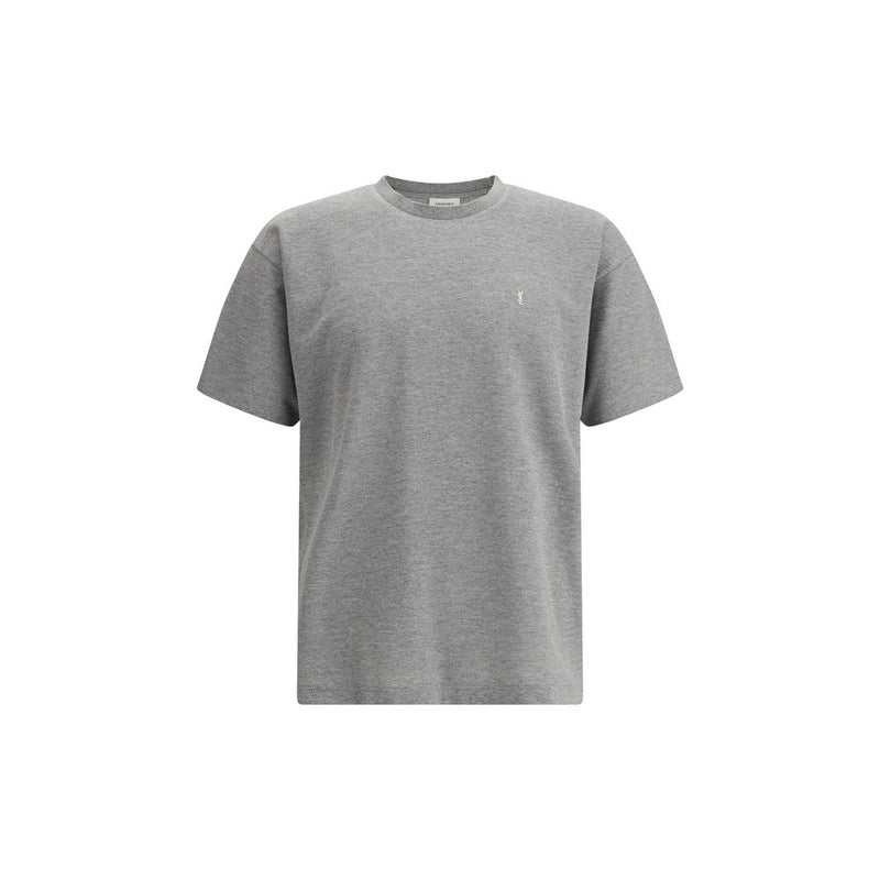Grey Cotton Oversized T-shirt-Saint Laurent-LabelTerrace.com