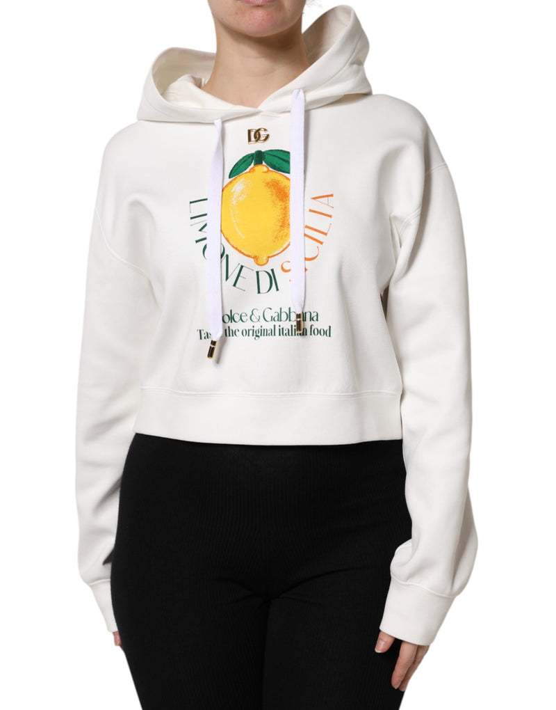 Ivory Cotton Printed Hooded Pullover Sweater-Dolce & Gabbana-LabelTerrace.com