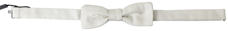 Ivory Silk Adjustable Neck Papillon Men Bow Tie-Dolce & Gabbana-LabelTerrace.com