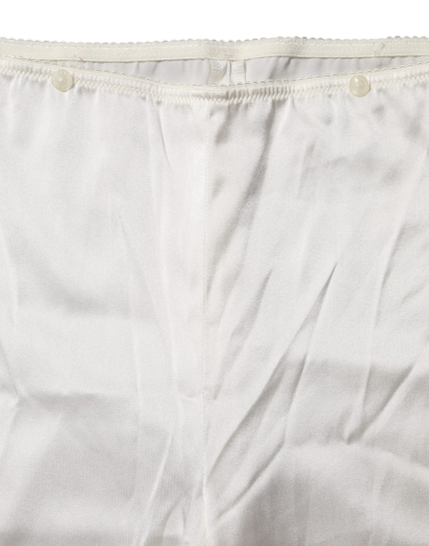 Ivory Silk Tapered High Waist Pants-Dolce & Gabbana-LabelTerrace.com