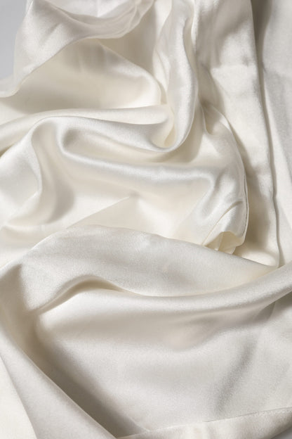 Ivory Silk Tapered High Waist Pants-Dolce & Gabbana-LabelTerrace.com