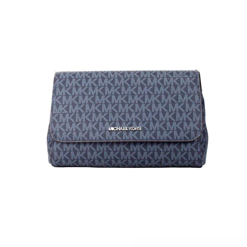 Jet Set Medium Navy Blue PVC Convertible Pouchette Crossbody Bag-Michael Kors-LabelTerrace.com